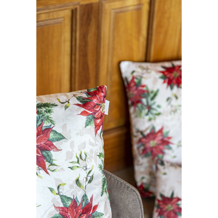 Lot de 2 housses de coussin en velour de Noël CHAMONIX 45x45 cm