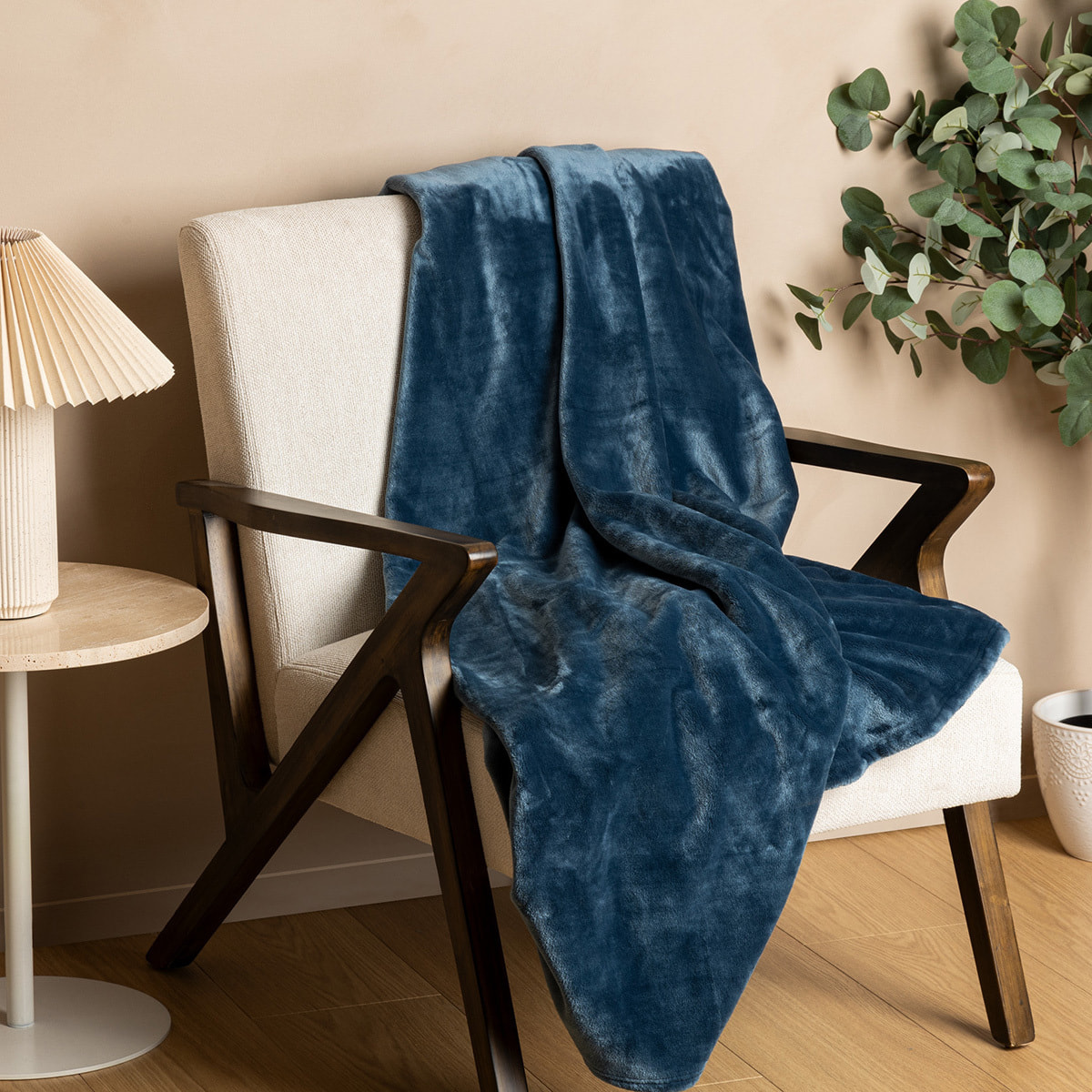 Plaid flanelle Cuddly bleu égéen 130x180cm