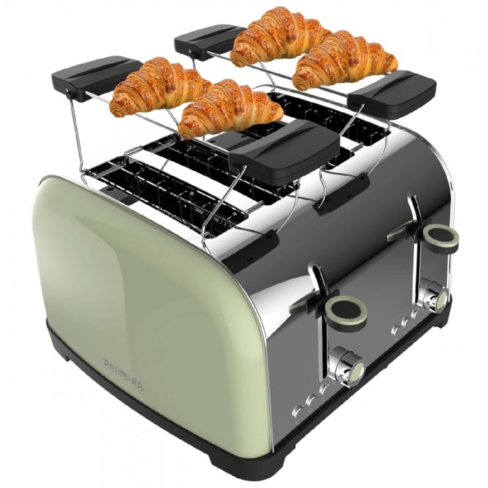 Tostador vertical Toastin' time 1700 Double Green, 1700W de Potencia, Doble ranu