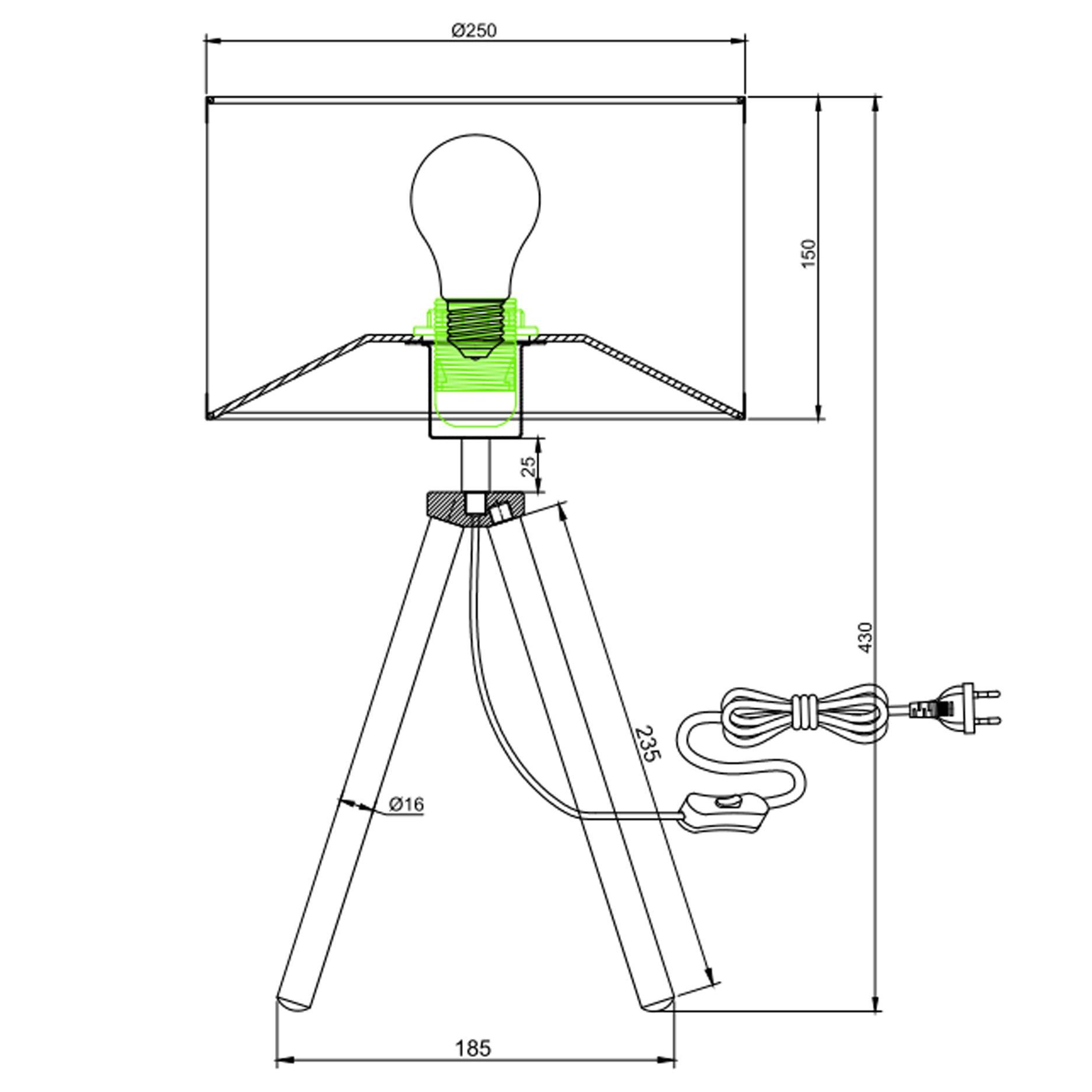 Lámpara de mesita Suki de Ratán natural, diametro 43 cm