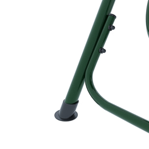 Dondolo 3 Posti Algarve Con Tettuccio Parasole Regolabile Cuscini Imbottiti Struttura Robusta In Acciaio Da Giardino 170 x 110 x 153 cm Verde Bianco