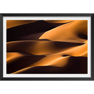 Affiche paysage dune et lumière Affiche + cadre en bois - Noir