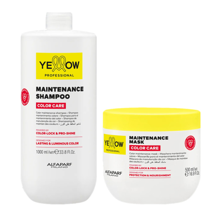 ALFAPARF Yellow Kit Color Care Maintenance Shampoo 1000ml + Mask 500ml