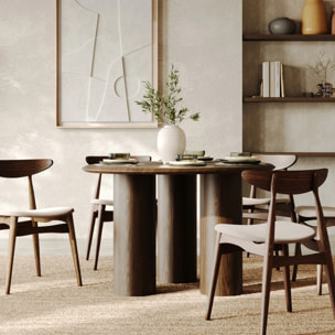 Table organique en placage noyer, 6 personnes - Aya