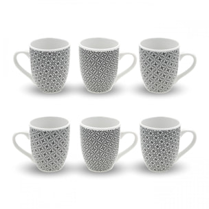 Lot de 6 mugs, VILLA LES PINS
