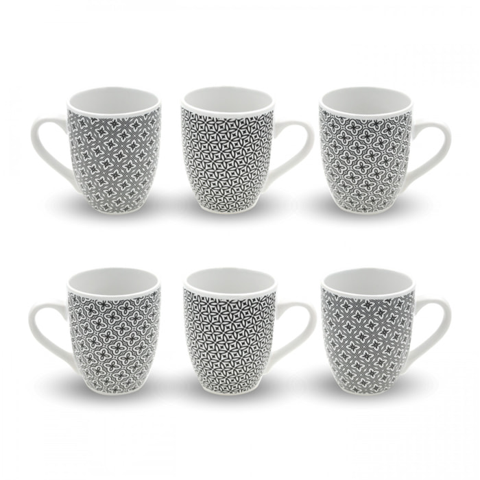 Lot de 6 mugs, VILLA LES PINS
