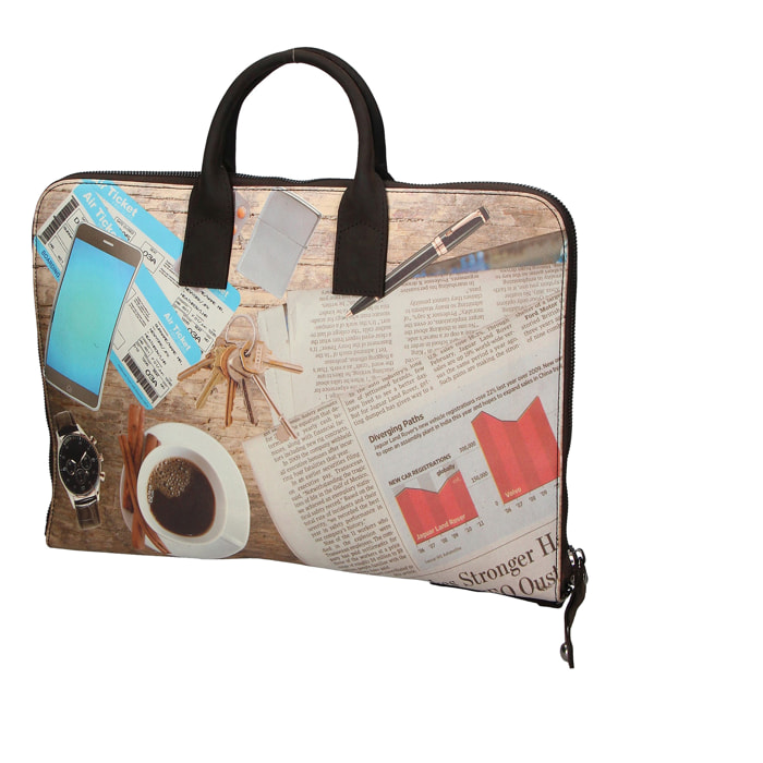 Borsa a mano unisex Michela in Vera Pelle Borsa Fashion 28x40x3 cm