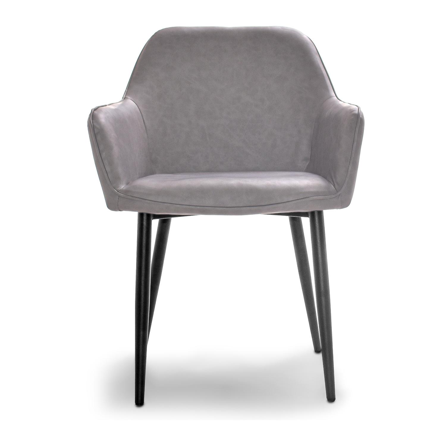 Milano - Set di 2 sedie di design in leatherette imbottita color grigio antracite