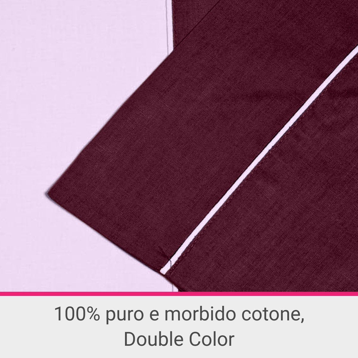 Parure Copripiumino Double-Color IPERSAN Puro Cotone Prugna/Viola