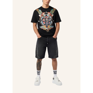 PHILIPP PLEIN Camiseta de cuello redondo y manga corta TATTOO