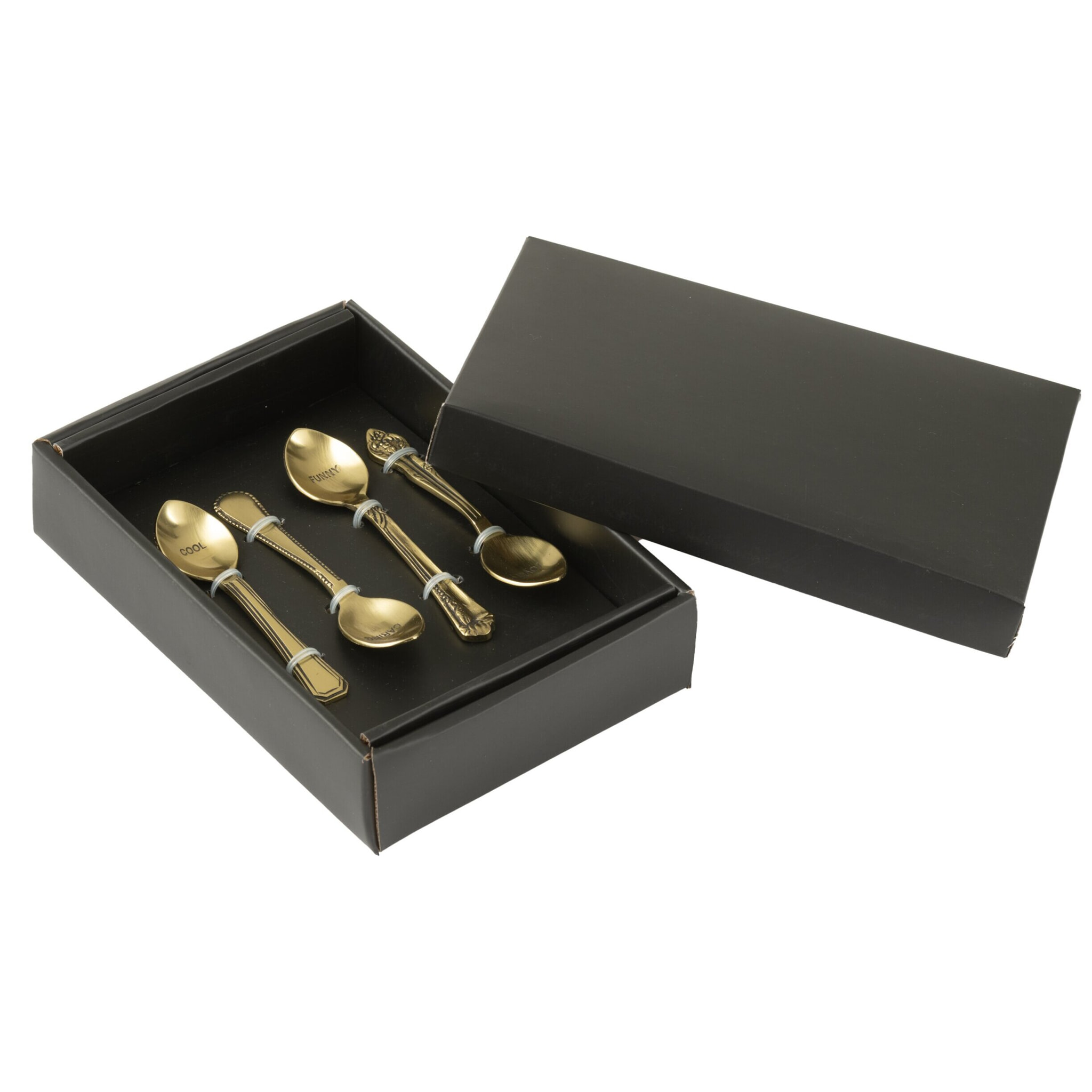 J-Line cuillère - laiton - or - boîte de 4