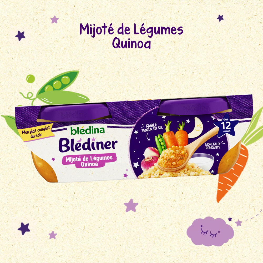 6x2 Bols Mijoté de Légumes et Quinoa - Blediner - Dès 12 mois