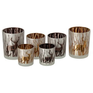 J-Line chandelier cerf - verre - marron/marron foncé - large - assortiment de 2
