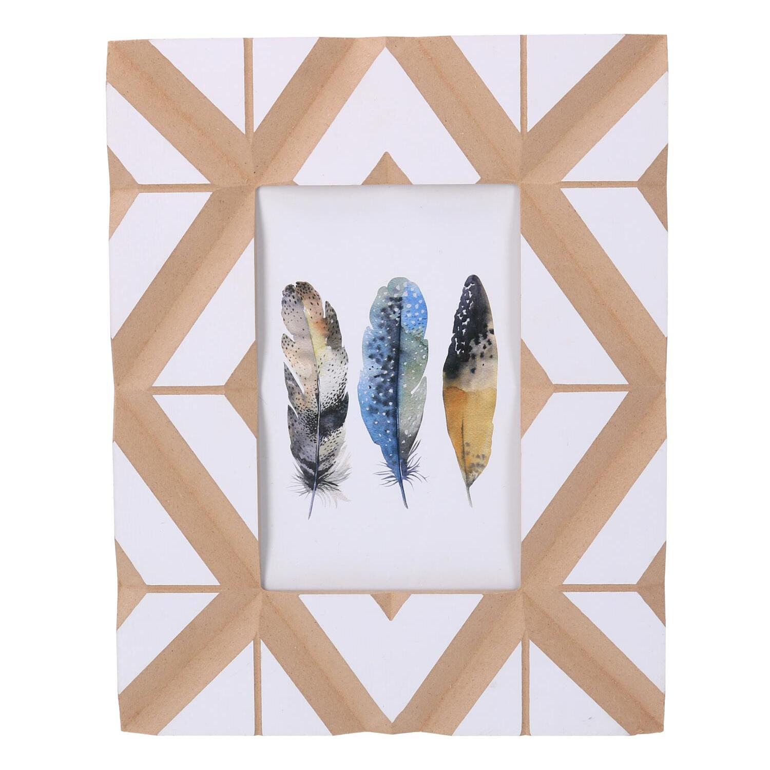 Portafoto da tavolo in legno bianco rettangolare cm19x1,5h24