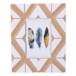 Portafoto da tavolo in legno bianco rettangolare cm19x1,5h24