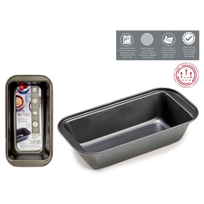 Stampo rettangolare in metallo da 25cm.