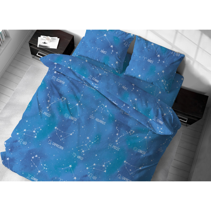 Copripiumino In 100% Cotone Disegno Zodiaco GI