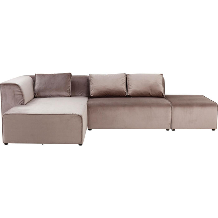 Canapé d'angle Infinity velours taupe Kare Design