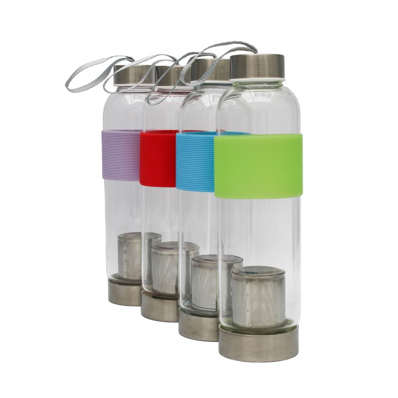 Gourde en verre avec infuseur intégré