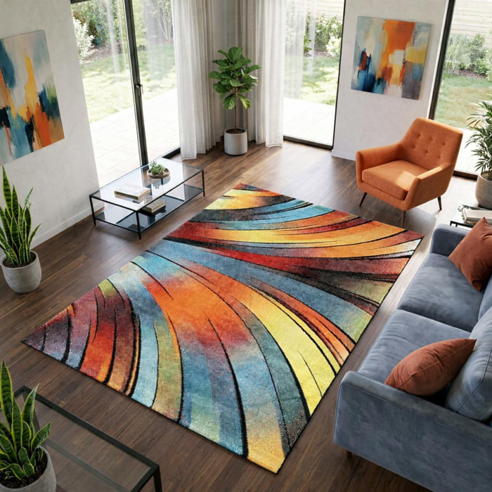 Tapis salon et chambre tissé motif géométrique HOPI