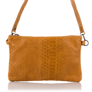 Deanna Borsa a mano Donna.Pelle autentica Camoscio Inciso Serpente