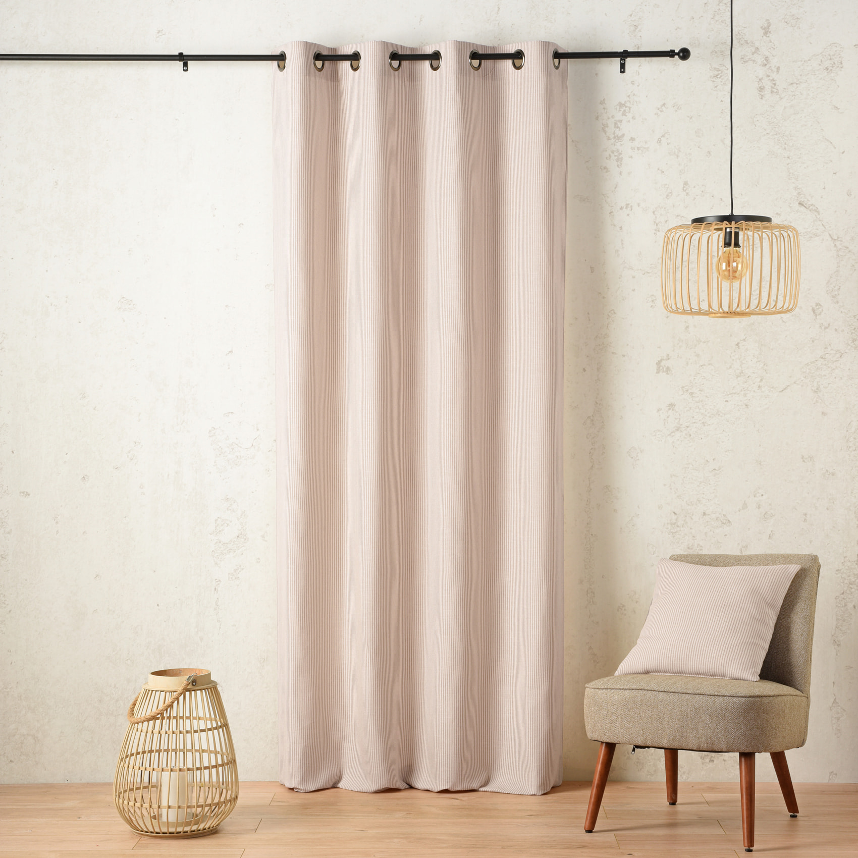 Coussin rayé style bord de mer - Beige