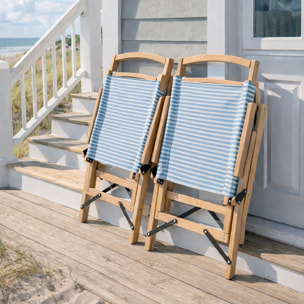 Chaise de plage en toile bleu à rayures PLAYA