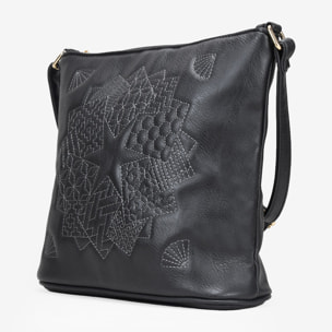 Bolso bandolera negro acolchado