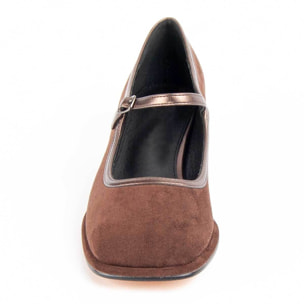 Zapato De Tacón - Marron - Altura: 5 Cm