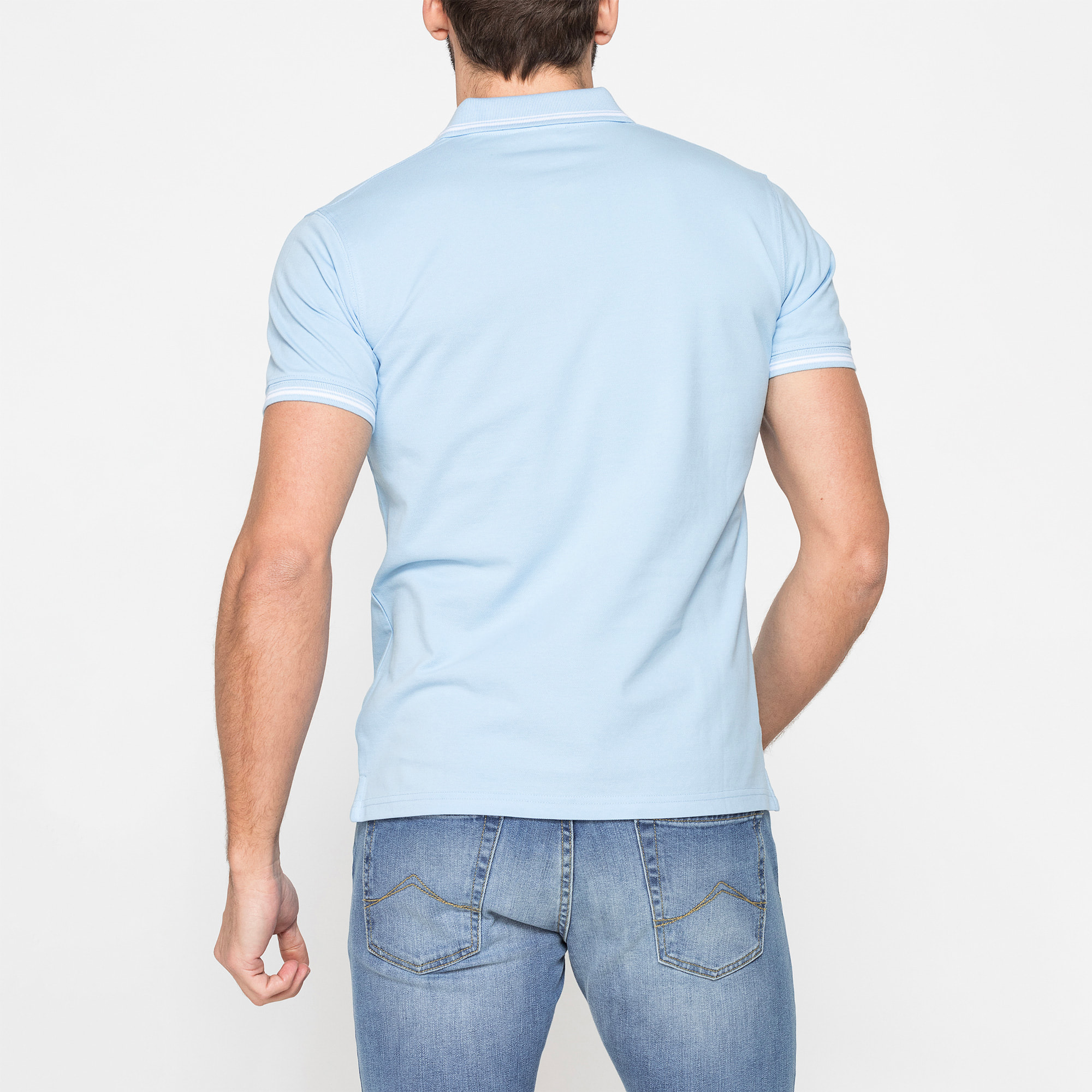 POLO IN PIQUET DI COTONE CON TIPPING A CONTRASTO