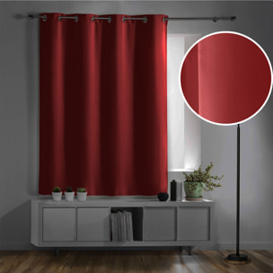 Rideau court obscurcissant 90 % adapté radiateur - Rouge