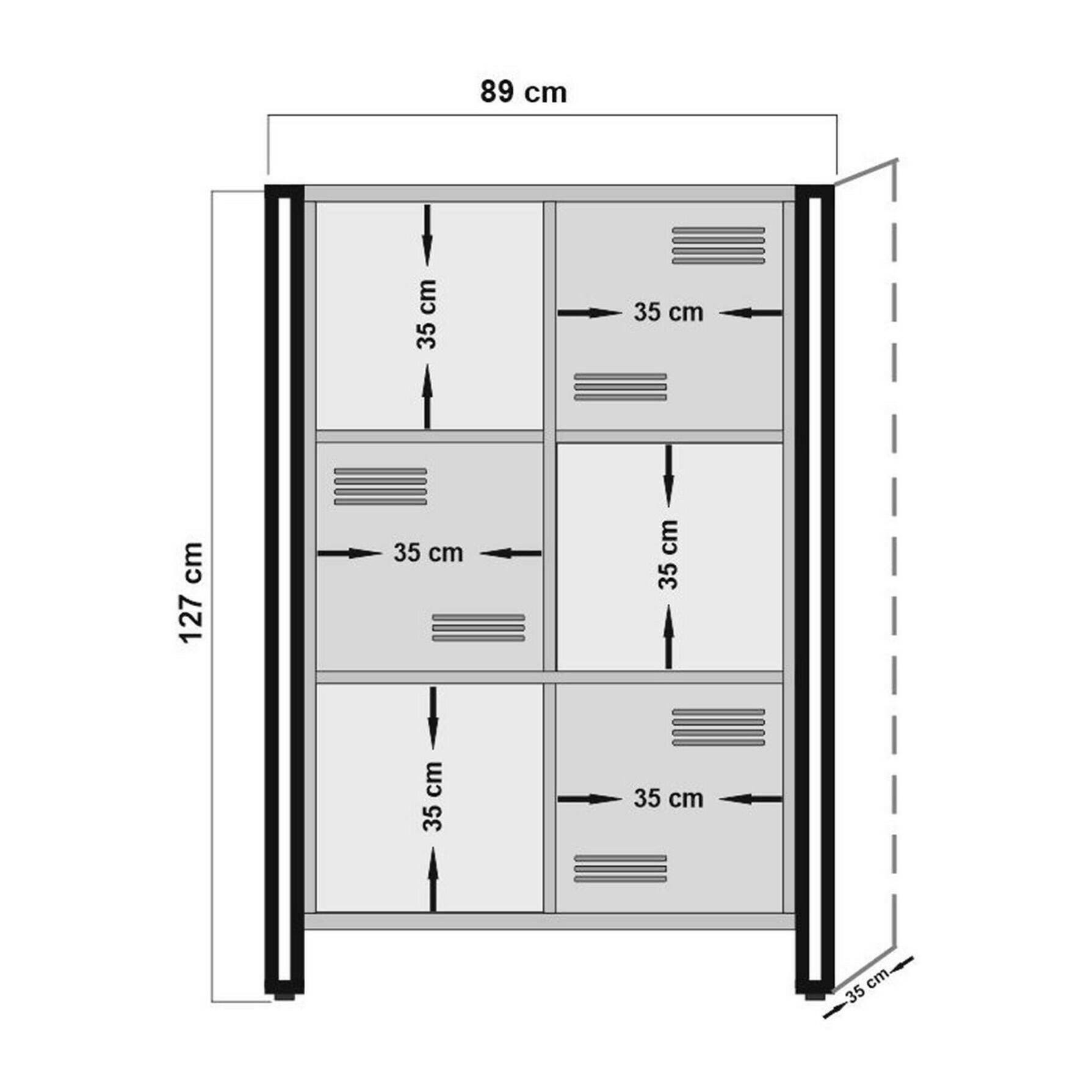 Libreria Dpecorin, Scaffale da ufficio, Mobile portalibri, Biblioteca, 89x35h127 cm, Quercia e Nero