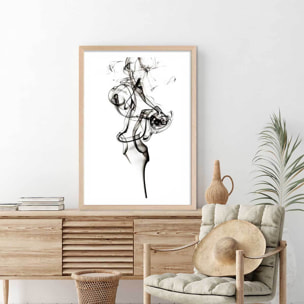 Poster smoke the dancer Affiche + cadre en bois - Chêne