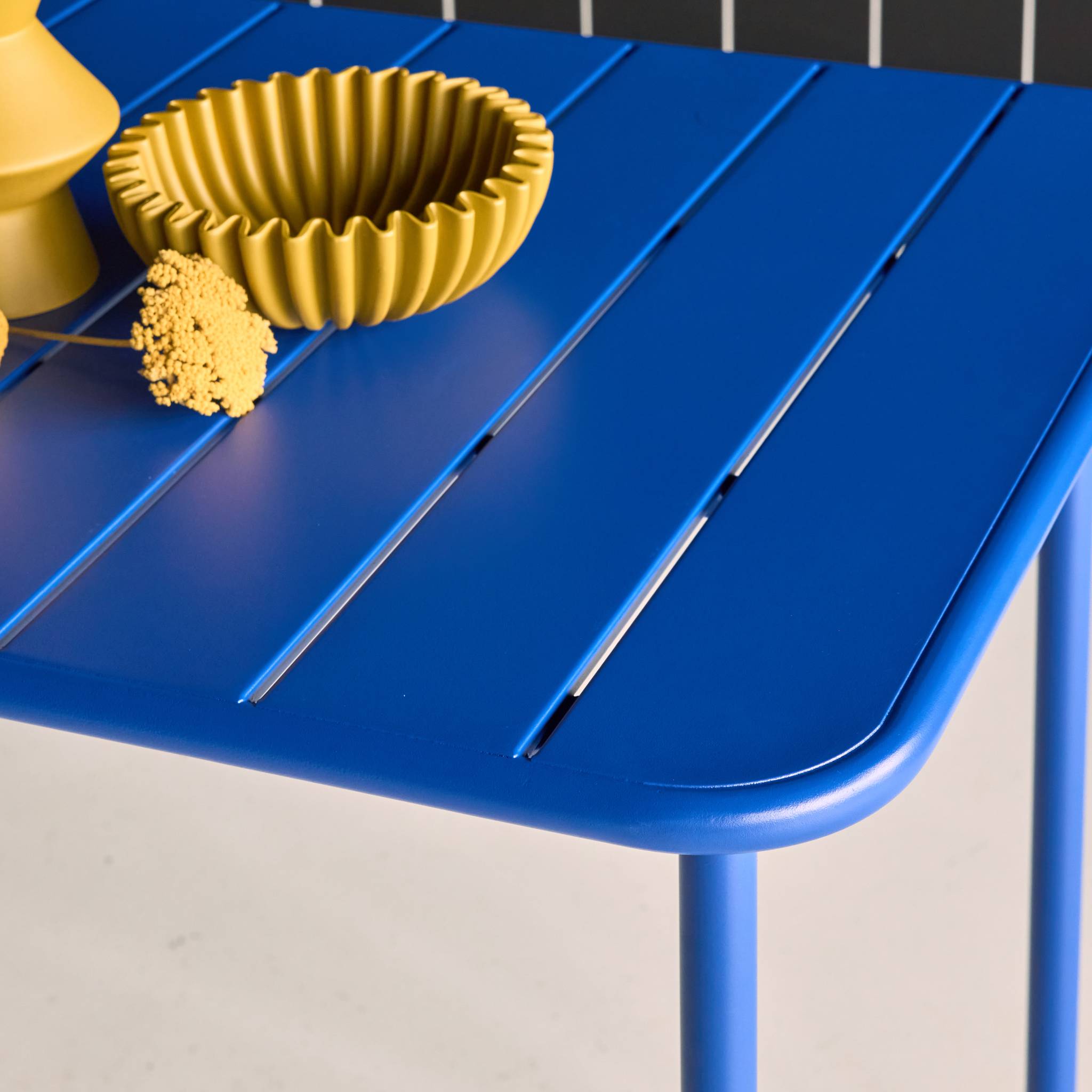 Table de jardin métal + 8 assises AMÉLIA