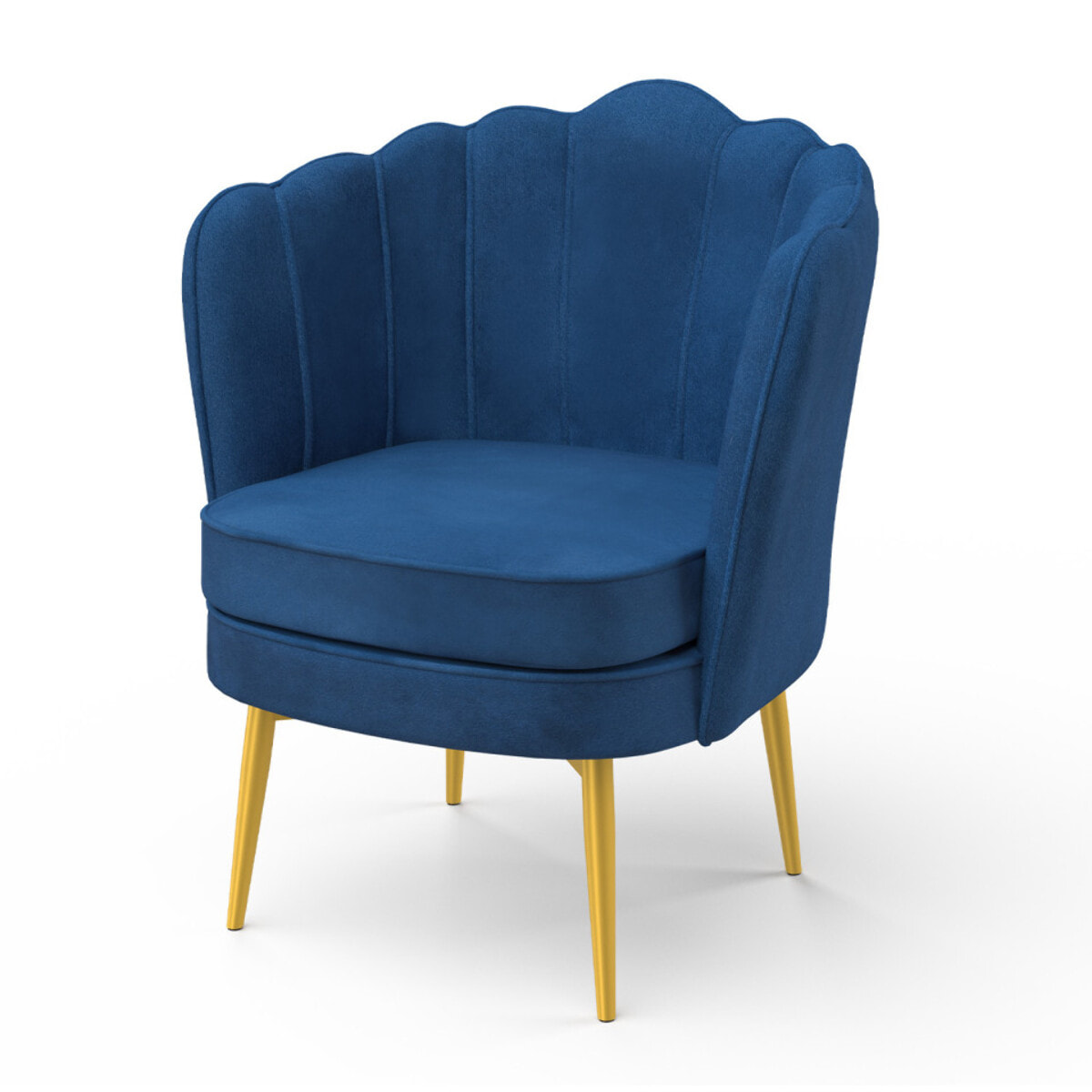 Fauteuil Arielle - Bleu / pied doré