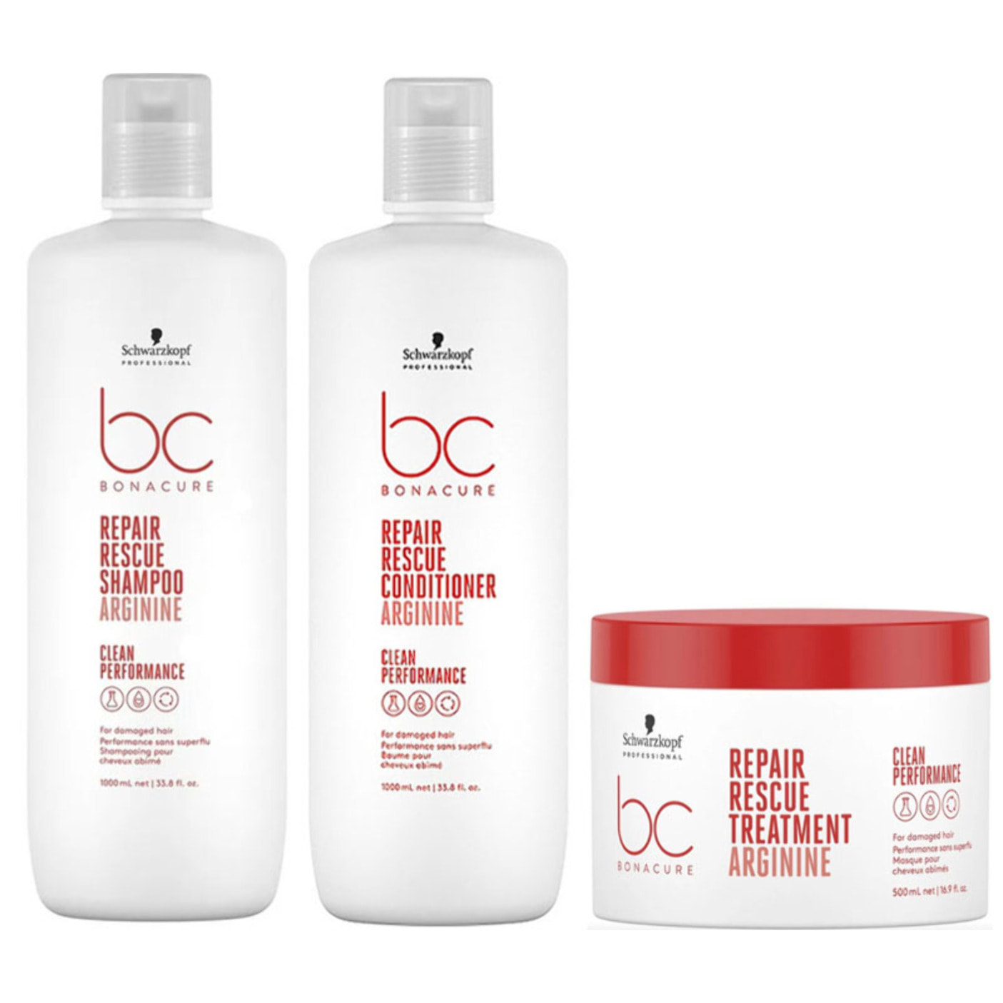 SCHWARZKOPF Kit BC Bonacure Repair Shampoo + Condiitioner 1000ml + Mask 500ml