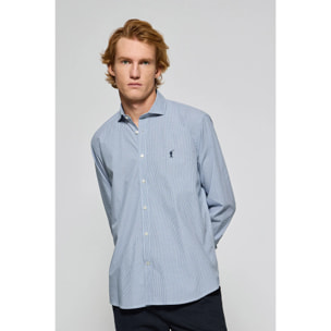 Camisa Arizona de cuadro vichy azul cielo con bordado Rigby Go