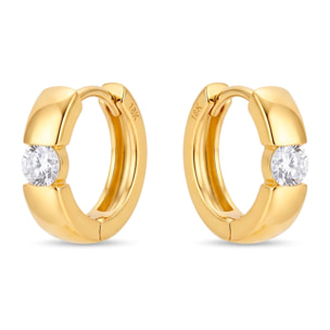 Pendientes de Circonita Brillante acabado en oro amarillo de 18k