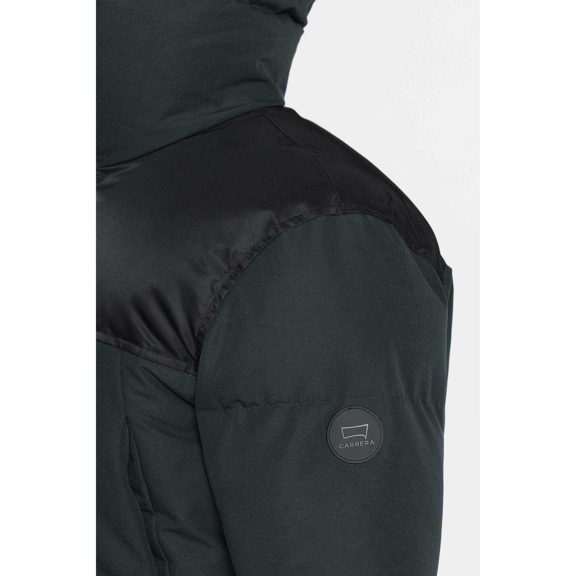 GIACCONE IMBOTTITO CON CAPPUCCIO COLOR BLOCK