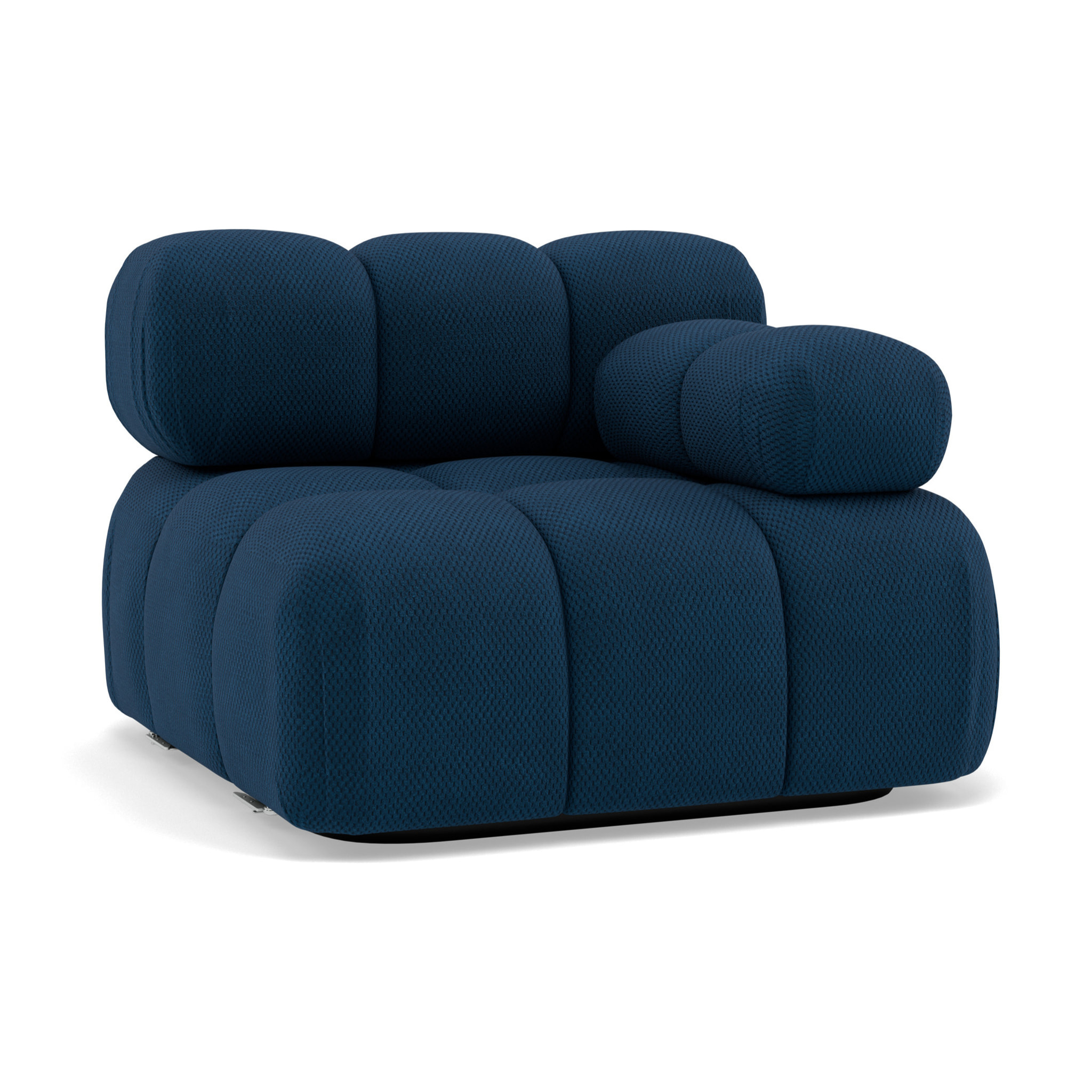 Ruby - module d'assise droit en velours texturé - Bleu