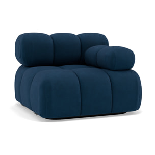 Ruby - module d'assise droit en velours texturé - Bleu