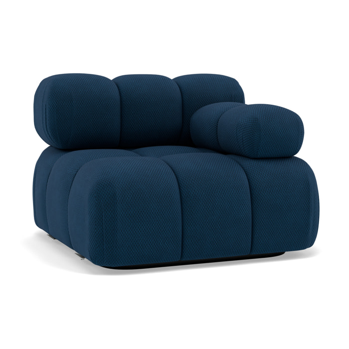 Ruby - module d'assise droit en velours texturé - Bleu