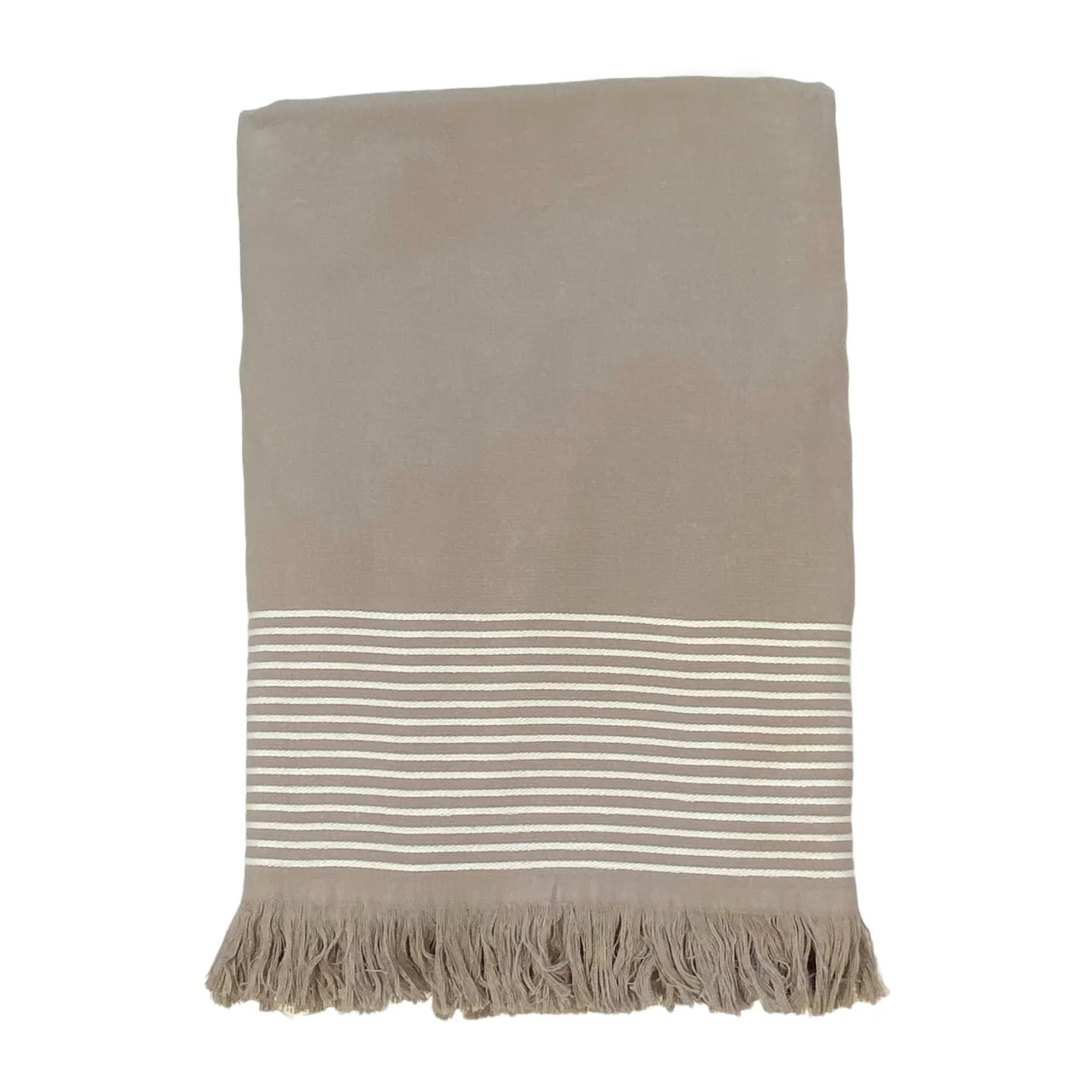 Fouta doublée éponge Paski Taupe 90x170 300g/m²