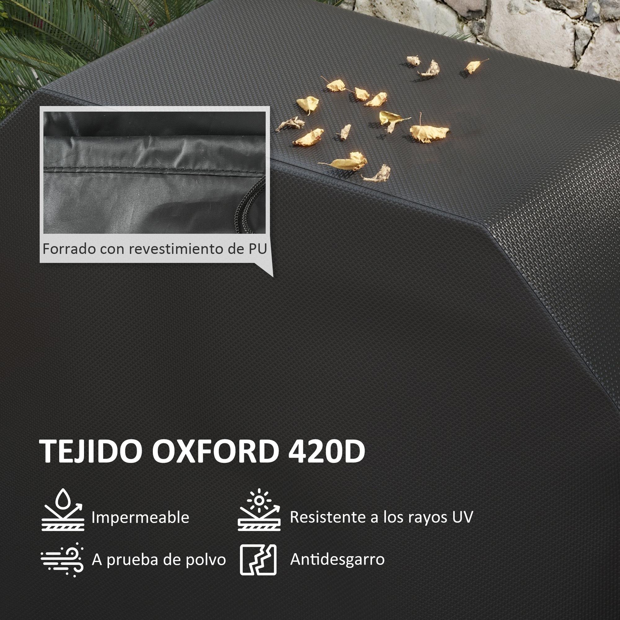 Funda para Barbacoa Rectangular Cubierta para Parrilla de Barbacoa de Tela Oxford 420D Anti-UV Impermeable Antipolvo con Cordón 124x61x91 cm Negro