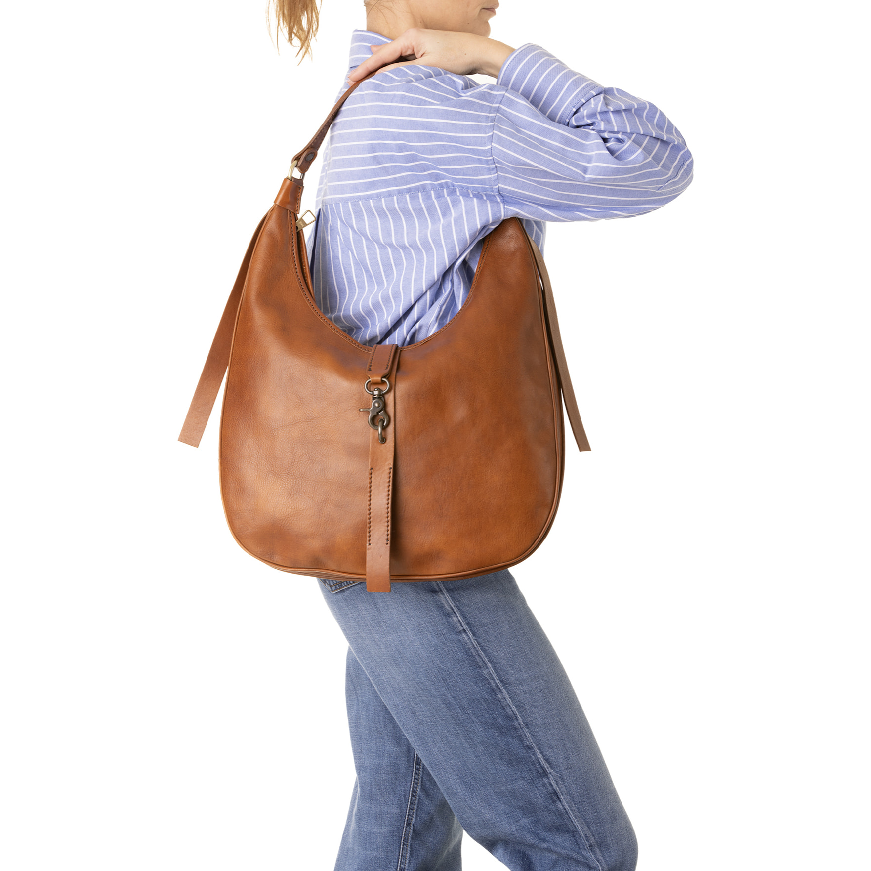 Borsa a spalla  unisex In Vera pelle Made in Italy 38x28x10 cm