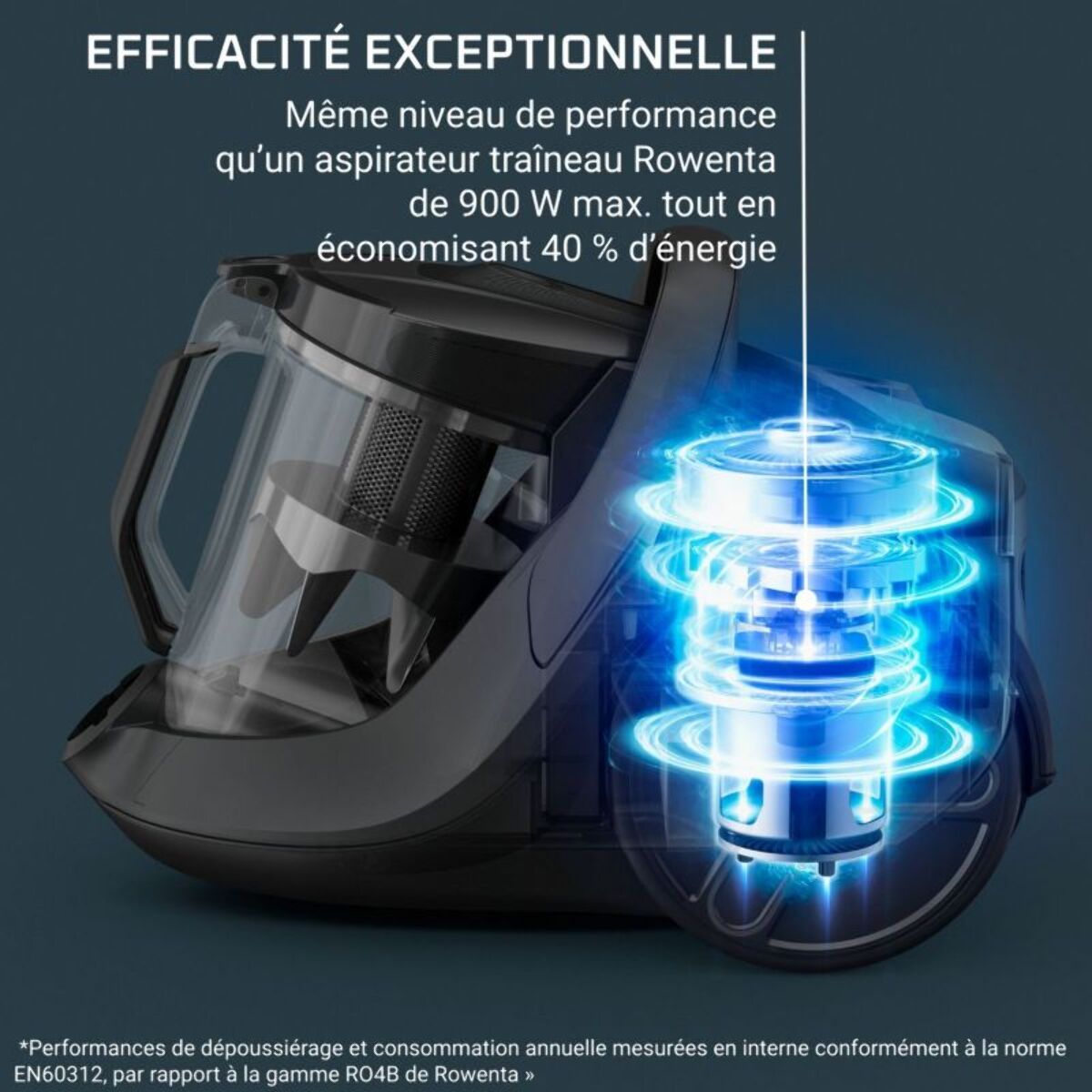 Aspirateur sans sac ROWENTA Green cyclonic effitech+ RO7C89EA