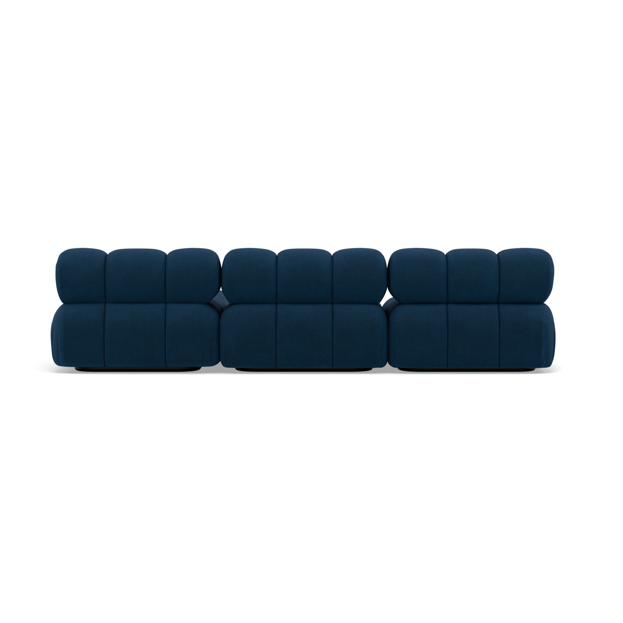 Ruby - canapé modulable d'angle droit 4 places en velours texturé - Bleu