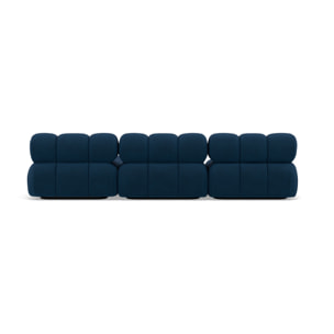 Ruby - canapé modulable d'angle droit 4 places en velours texturé - Bleu