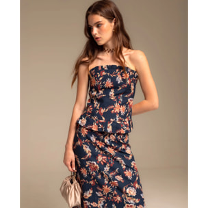 Falda midi con estampado