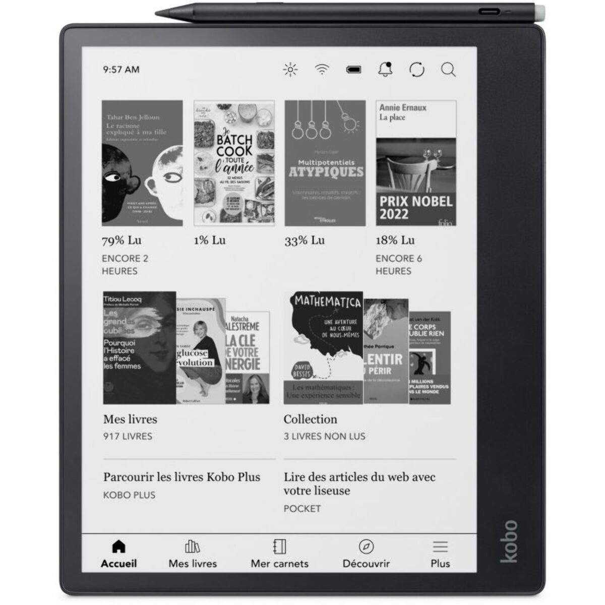 Liseuse eBook KOBO Pack Elipsa 2E + Stylus 2